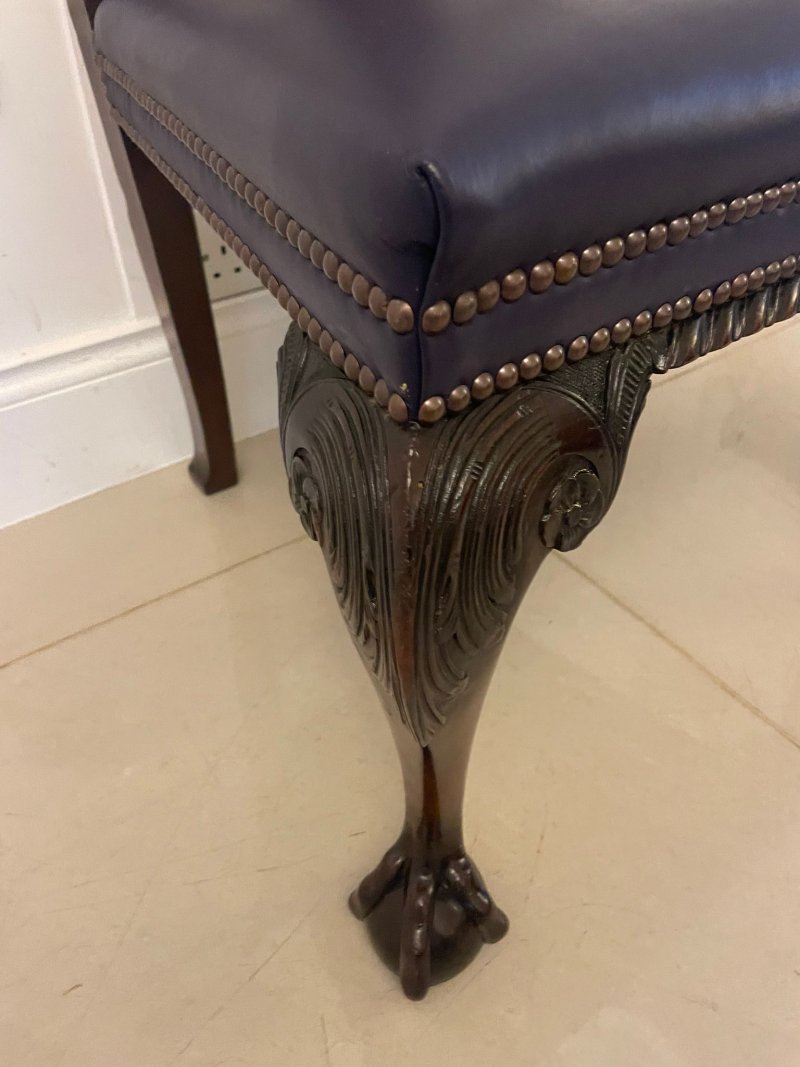 Outstanding Quality Set of 8 Antique Victorian Carved Mahogany Dining Chairs - Image 14